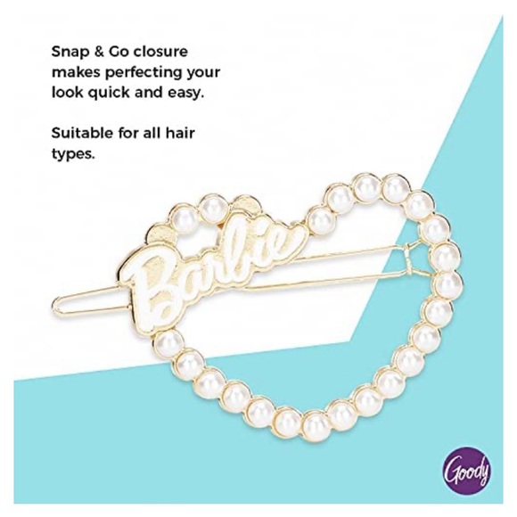 BARBIE x GOODY Ltd Ed. Pearls Heart Hair Clip - Picture 2 of 6